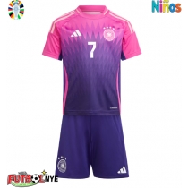 Camiseta Alemania Kai Havertz #7 Visitante Equipación para niños Eurocopa 2024 manga corta (+ pantalones cortos)